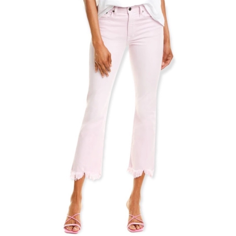 Pistola Light Pink Melrose Lennon High Rise Crop Fringe Jeans, Women’s Size 26
